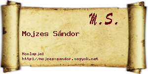 Mojzes Sándor névjegykártya