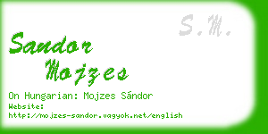sandor mojzes business card