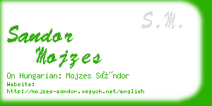 sandor mojzes business card